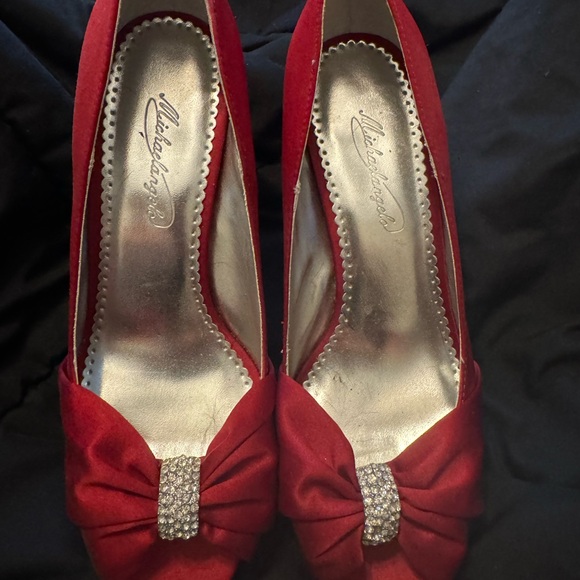 Deep dark red rhinestone high heels special occasions - Picture 11 of 12
